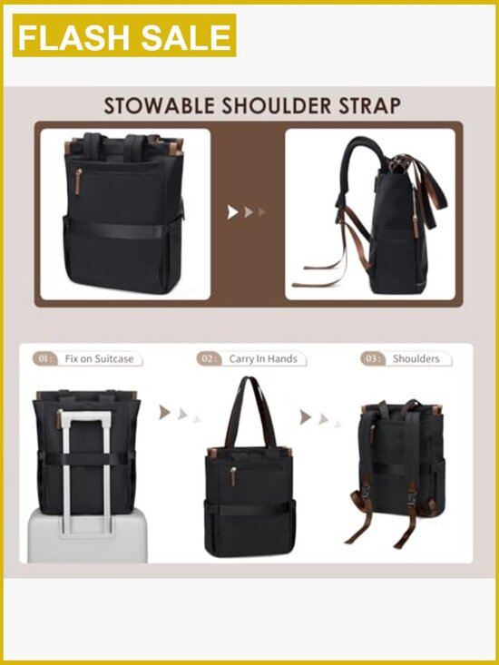 Convertible Laptop Backpack for Women Casual Daypack Tote Work College Travel main image 5